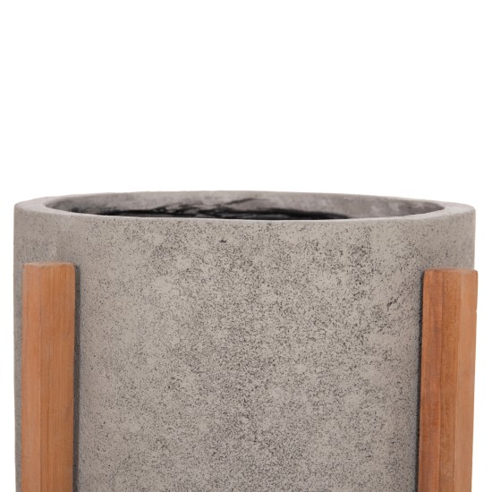 ΓΛΑΣΤΡΑ ΕΣΩΤ.ΧΩΡΟΥ HOFF HM4682.03M FIBER CEMENT ΓΚΡΙ-TEAK ΒΑΣΗ Φ40x39Υεκ