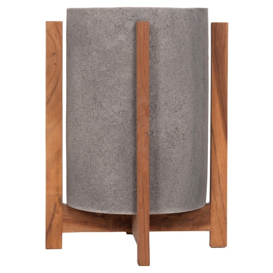 ΓΛΑΣΤΡΑ ΕΣΩΤ.ΧΩΡΟΥ HOFF HM4682.03S FIBER CEMENT ΓΚΡΙ-TEAK ΒΑΣΗ Φ33x42Υεκ