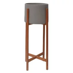 ΓΛΑΣΤΡΑ ΕΣΩΤ.ΧΩΡΟΥ RENTIL HM4684.03L FIBER CEMENT ΧΡΩΜΑ ΓΚΡΙ--ΒΑΣΗ TEAK Φ25x65Υ