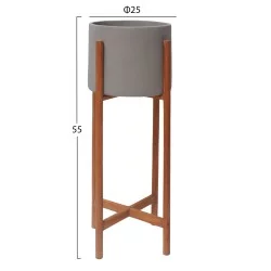 ΓΛΑΣΤΡΑ ΕΣΩΤ.ΧΩΡΟΥ RENTIL HM4684.03S FIBER CEMENT ΧΡΩΜΑ ΓΚΡΙ--ΒΑΣΗ TEAK Φ25x55Υ