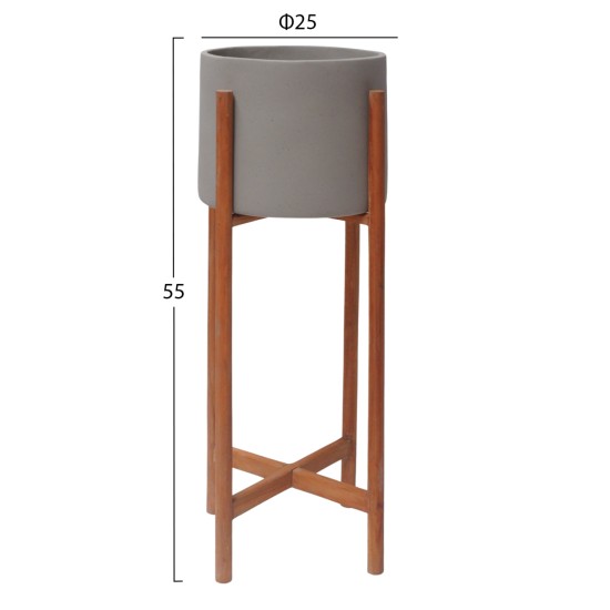 ΓΛΑΣΤΡΑ ΕΣΩΤ.ΧΩΡΟΥ RENTIL HM4684.03S FIBER CEMENT ΧΡΩΜΑ ΓΚΡΙ--ΒΑΣΗ TEAK Φ25x55Υ