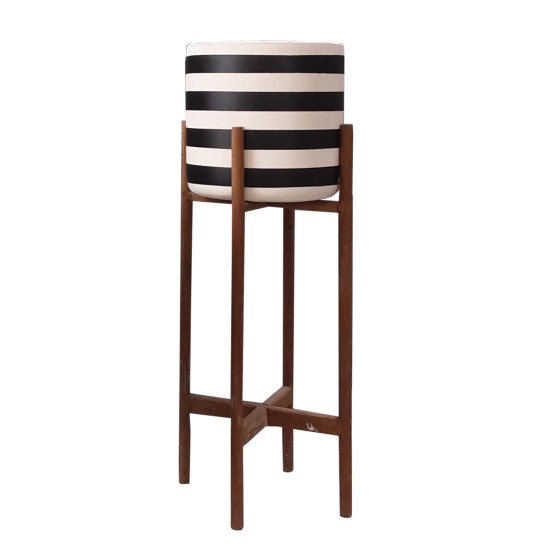 ΓΛΑΣΤΡΑ-ΚΑΣΠΟ ΕΣΩΤ.ΧΩΡΟΥ RENTIL HM4683L FIBER CEMENT ΛΕΥΚΟ/ΜΑΥΡΟ--ΒΑΣΗ TEAK Φ35x45Υεκ