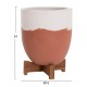 ΓΛΑΣΤΡΕΣ ΣΕΤ 2ΤΜΧ SEON HM4686.08 TERRACOTTA ΣΕ ΛΕΥΚΟ & ΤΕΡΑΚΟΤΑ--TEAK ΒΑΣΗ