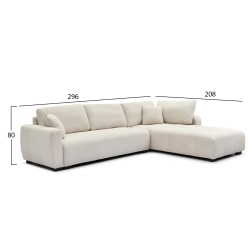 ΓΩΝΙΑΚΟΣ ΚΑΝΑΠΕΣ ΑΝΑΣΤΡΕΨΙΜΟΣ MEDEL HM3288.02 ΕΚΡΟΥ P.E. ΥΦΑΣΜΑ 296x208x80Υεκ