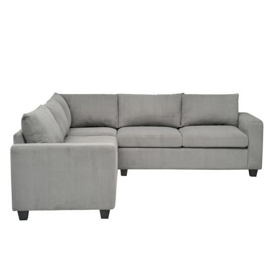 ΓΩΝΙΑΚΟΣ ΚΑΝΑΠΕΣ CALDER HM3286.01 ΓΚΡΙ ΥΦΑΣΜΑ 254x254x90(κάθισμα)x91Υεκ.