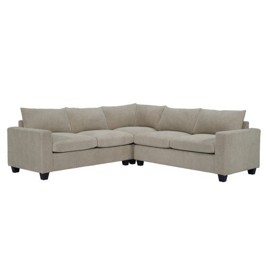 ΓΩΝΙΑΚΟΣ ΚΑΝΑΠΕΣ CALDER HM3286.03 ΜΠΕΖ ΥΦΑΣΜΑ 254x254x90(κάθισμα)x91Υεκ.