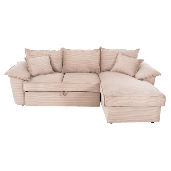 ΓΩΝΙΑΚΟΣ ΚΑΝΑΠΕΣ-ΚΡΕΒΑΤΙ ΜΕ ΑΠΟΘ.ΧΩΡΟ TRENDSTON HM3302.01L ΓΚΡΙ ΥΦΑΣΜΑ 298x177x95Υεκ
