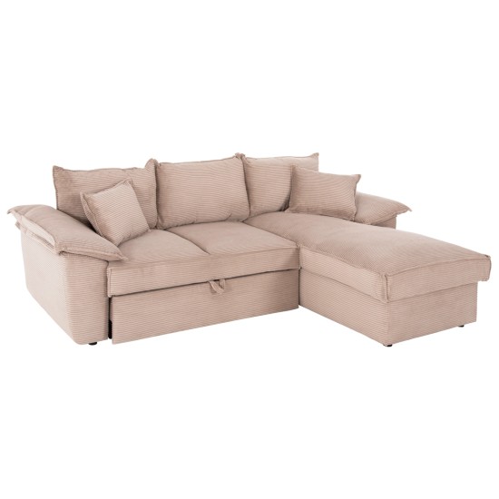 ΓΩΝΙΑΚΟΣ ΚΑΝΑΠΕΣ-ΚΡΕΒΑΤΙ ΜΕ ΑΠΟΘ.ΧΩΡΟ TRENDSTON HM3302.01L ΓΚΡΙ ΥΦΑΣΜΑ 298x177x95Υεκ