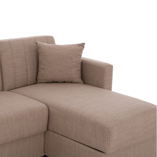 ΚΑΝΑΠΕΣ ΚΡΕΒΑΤΙ GHUFRAN ΓΩΝΙΑ ΑΝΑΣΤΡΕΨΙΜΗ ΜΠΕΖ HM3244.04 ΜΕ ΑΠΟΘΗΚΕΤΙΚΟ ΧΩΡΟ 200x133x77Yεκ.