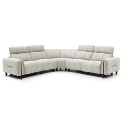 ΓΩΝΙΑΚΟΣ ΚΑΝΑΠΕΣ ΜΕ RECLINE ORACLE HM3290.02 ΜΠΕΖ ΥΦΑΣΜΑ 260x260x90(κάθισμα)x94Υεκ.