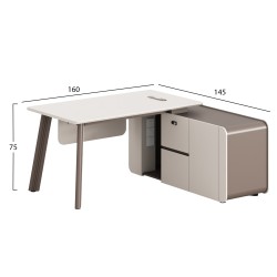 ΓΡΑΦΕΙΟ ΔΕΞΙΑ ΓΩΝΙΑ NEWLINE HM18272R ΜΕΛΑΜΙΝΗ ΕΚΡΟΥ-ΑΝΟΙΧΤΟ ΚΑΦΕ 160x145x75Υεκ