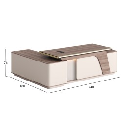 ΓΡΑΦΕΙΟ ΔΕΞΙΑ ΓΩΝΙΑ SUPERON HM2136R ΜΕΛΑΜΙΝΗ ΦΥΣΙΚΟ-ΜΠΕΖ--LED ΦΩΤΙΣΜΟΣ 240x180x76Υ