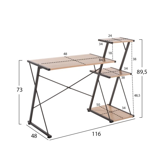 ΓΡΑΦΕΙΟ NOREX HM9317 ΜΕΤΑΛΛΙΚΟ ΜΑΥΡΟ ΜΕ MDF ΕΠΙΦΑΝΕΙΑ ΣΕ ΟΑΚ 116X48X89,5Υεκ. ΓΡΑΦΕΙΟ NOREX HM9317 ΜΕΤΑΛΛΙΚΟ ΜΑΥΡΟ ΜΕ MDF ΕΠΙΦΑΝΕΙΑ ΣΕ ΟΑΚ 116X48X89,5Υεκ.