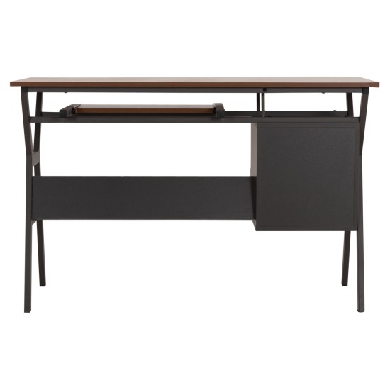 ΓΡΑΦΕΙΟ VITINO HM2130.03 ΜΕΛΑΜΙΝΗ-ΜΕΤΑΛΛΟ ΣΕ ΚΑΡΥΔΙ-ΓΚΡΙ 120X60X76εκ.