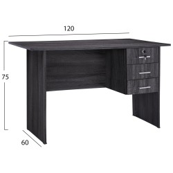 ΓΡΑΦΕΙΟ ΜΕ 3 ΣΥΡΤΑΡΙΑ HAYDEN HM2268.01 ΜΕΛΑΜΙΝΗ ΣΕ ΑΝΘΡΑΚΙ ΧΡΩΜΑ 120x60x75Υεκ