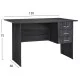 ΓΡΑΦΕΙΟ ΜΕ 3 ΣΥΡΤΑΡΙΑ HAYDEN HM2268.01 ΜΕΛΑΜΙΝΗ ΣΕ ΑΝΘΡΑΚΙ ΧΡΩΜΑ 120x60x75Υεκ