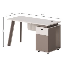 ΓΡΑΦΕΙΟ ΜΕ ΔΕΞΙ ΝΤΟΥΛΑΠΙ NEWLINE HM18273R ΜΕΛΑΜΙΝΗ ΕΚΡΟΥ-ΑΝΟΙΧΤΟ ΚΑΦΕ 120x60x75Υεκ