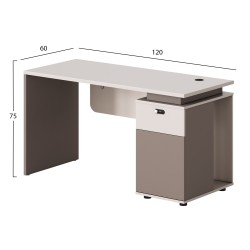 ΓΡΑΦΕΙΟ ΜΕ ΔΕΞΙ ΝΤΟΥΛΑΠΙ NEWLINE HM18274R ΜΕΛΑΜΙΝΗ ΕΚΡΟΥ-ΑΝΟΙΧΤΟ ΚΑΦΕ 120x60x75Υ