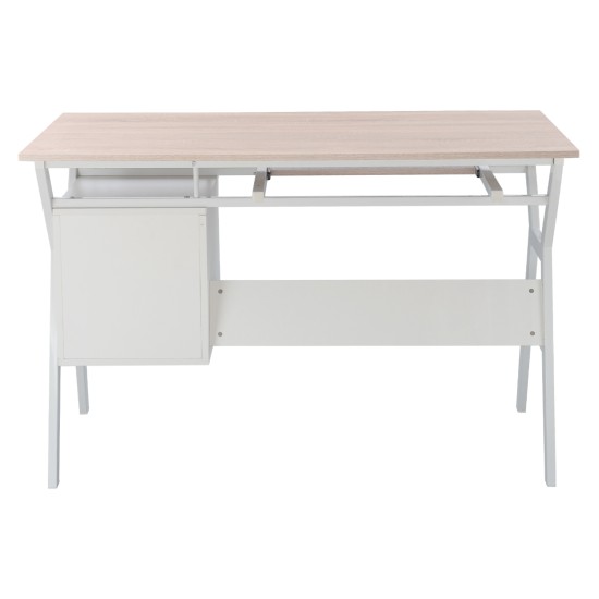 ΓΡΑΦΕΙΟ VITINO HM2130.01 ΜΕΛΑΜΙΝΗ-ΜΕΤΑΛΛΟ ΣΕ SONAMA-ΛΕΥΚΟ 120X60X76εκ.