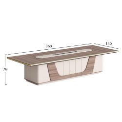 ΓΡΑΦΕΙΟ ΣΥΝΕΔΡΙΑΣΕΩΝ SUPERON HM2145 ΜΕΛΑΜΙΝΗ ΣΕ ΦΥΣΙΚΟ-ΜΠΕΖ 360x140x76Υεκ