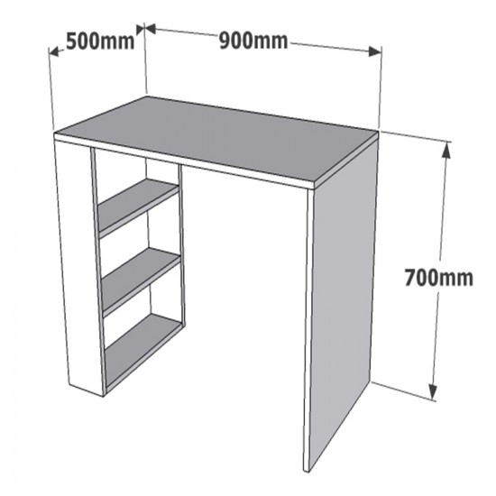 ΓΡΑΦΕΙΟ ΥΠΟΛΟΓΙΣΤΗ AVELINE ΜΕΛΑΜΙΝΗΣ ΛΕΥΚΟ HM8884.01 90Χ50Χ70Υεκ.