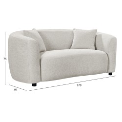 ΚΑΝΑΠΕΣ 2-ΘΕΣΙΟΣ NORD HM3322.02 ΑΝΟΙΧΤΟ ΜΠΕΖ ΥΦΑΣΜΑ 170x91x75Υεκ.