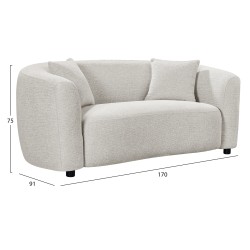 ΚΑΝΑΠΕΣ 2-ΘΕΣΙΟΣ NORD HM3322.02 ΑΝΟΙΧΤΟ ΜΠΕΖ ΥΦΑΣΜΑ 170x91x75Υεκ.