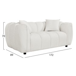 ΚΑΝΑΠΕΣ 2-ΘΕΣΙΟΣ LYKKE HM3324.02 ΕΚΡΟΥ ΥΦΑΣΜΑ 172x89x70Υεκ.