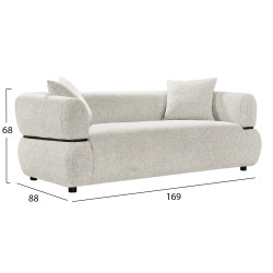 ΚΑΝΑΠΕΣ 2-ΘΕΣΙΟΣ ARCTIS HM3328.02 ΑΝΟΙΧΤΟ ΜΠΕΖ ΥΦΑΣΜΑ 169x88x68Υεκ.