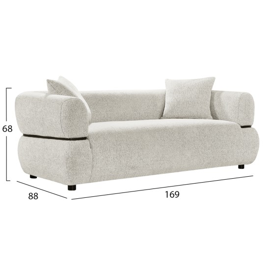 ΚΑΝΑΠΕΣ 2-ΘΕΣΙΟΣ ARCTIS HM3328.02 ΑΝΟΙΧΤΟ ΜΠΕΖ ΥΦΑΣΜΑ 169x88x68Υεκ.