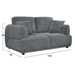 ΚΑΝΑΠΕΣ 2-ΘΕΣΙΟΣ STRUCTO HM3330.01 ΓΚΡΙ ΥΦΑΣΜΑ 168x94x88Υεκ.