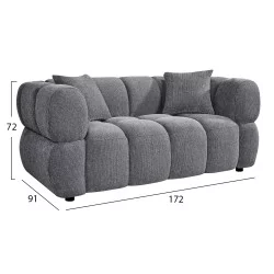 ΚΑΝΑΠΕΣ 2-ΘΕΣΙΟΣ NORIKA HM3332.01 ΓΚΡΙ ΥΦΑΣΜΑ 172x91x72Υεκ.