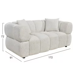 ΚΑΝΑΠΕΣ 2-ΘΕΣΙΟΣ NORIKA HM3332.02 ΕΚΡΟΥ ΥΦΑΣΜΑ 172x91x72Υεκ.