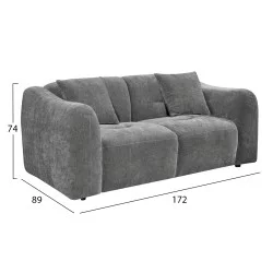 ΚΑΝΑΠΕΣ 2-ΘΕΣΙΟΣ JUNOA HM3334.01 ΓΚΡΙ ΥΦΑΣΜΑ 172x89x74Υεκ