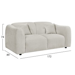 ΚΑΝΑΠΕΣ 2-ΘΕΣΙΟΣ JUNOA HM3334.02 ΕΚΡΟΥ ΥΦΑΣΜΑ 172x89x74Υεκ