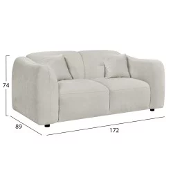 ΚΑΝΑΠΕΣ 2-ΘΕΣΙΟΣ JUNOA HM3334.02 ΕΚΡΟΥ ΥΦΑΣΜΑ 172x89x74Υεκ