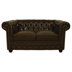 ΚΑΝΑΠΕΣ 2ΘΕΣΙΟΣ T.CHESTERFIELD HM3010.01 ΤΕΧΝΟΔΕΡΜΑ ΣΚΟΥΡΟ ΚΑΦΕ 155x90x73 εκ.