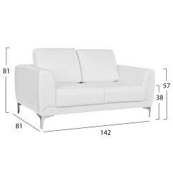 ΚΑΝΑΠΕΣ 2ΘΕΣΙΟΣ KΕΝΖΙΕ HM3121.22 ΜΕ ΛΕΥΚΟ PU 142x81x81 εκ.