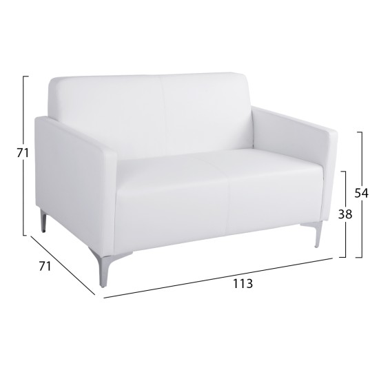 ΚΑΝΑΠΕΣ 2ΘΕΣΙΟΣ NELLIE HM3159.22 ΜΕ ΛΕΥΚΟ PU 113x71x71Υ εκ. ΚΑΝΑΠΕΣ 2ΘΕΣΙΟΣ NELLIE HM3159.22 ΜΕ ΛΕΥΚΟ PU 113x71x71Υ εκ.