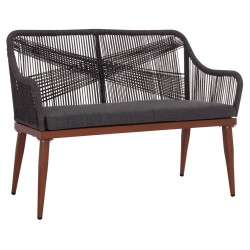 ΚΑΝΑΠΕΣ 2ΘΕΣΙΟΣ MYRTIA HM5550.11 AΛΟΥΜΙΝΙΟ ΚΑΦΕ--ΑΝΘΡΑΚΙ P.E. ΣΧΟΙΝΙ 123x61x90Υεκ