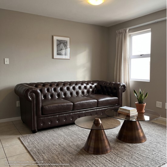 ΚΑΝΑΠΕΣ 3ΘΕΣΙΟΣ T.CHESTERFIELD HM3009.01 ΤΕΧΝΟΔΕΡΜΑ ΣΚΟΥΡΟ ΚΑΦΕ 208x90x73Υ εκ.