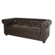 ΚΑΝΑΠΕΣ 3ΘΕΣΙΟΣ T.CHESTERFIELD HM3009.01 ΤΕΧΝΟΔΕΡΜΑ ΣΚΟΥΡΟ ΚΑΦΕ 208x90x73Υ εκ.