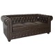 ΚΑΝΑΠΕΣ 3ΘΕΣΙΟΣ T.CHESTERFIELD HM3009.01 ΤΕΧΝΟΔΕΡΜΑ ΣΚΟΥΡΟ ΚΑΦΕ 208x90x73Υ εκ.