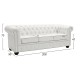 ΚΑΝΑΠΕΣ 3ΘΕΣΙΟΣ T.CHESTERFIELD HM3009.02 ΤΕΧΝΟΔΕΡΜΑ ΛΕΥΚΟ ΜΑΤ 208x90x73 εκ.