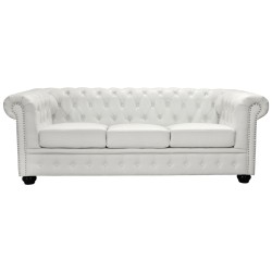 ΚΑΝΑΠΕΣ 3ΘΕΣΙΟΣ T.CHESTERFIELD HM3009.02 ΤΕΧΝΟΔΕΡΜΑ ΛΕΥΚΟ ΜΑΤ 208x90x73 εκ.