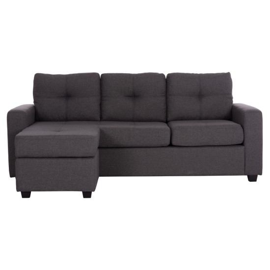 ΚΑΝΑΠΕΣ ΑΝΑΣΤΡΕΨΙΜΗ ΓΩΝΙΑ HM3004.02 ΜΕ ΓΚΡΙ ΥΦΑΣΜΑ 205X140X87Y εκ.