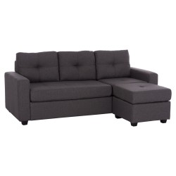 ΚΑΝΑΠΕΣ ΑΝΑΣΤΡΕΨΙΜΗ ΓΩΝΙΑ HM3004.02 ΜΕ ΓΚΡΙ ΥΦΑΣΜΑ 205X140X87Y εκ.