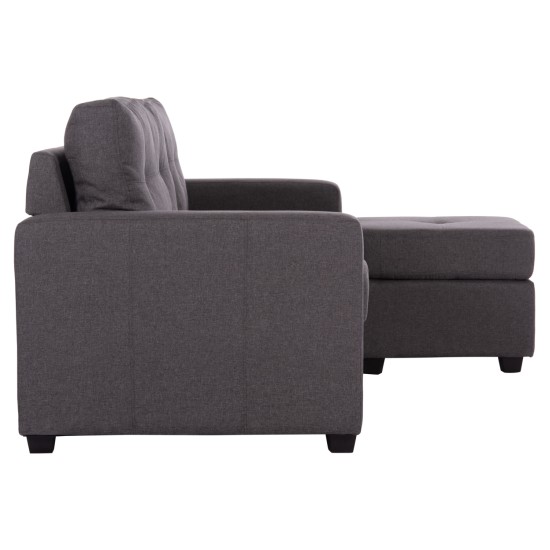 ΚΑΝΑΠΕΣ ΑΝΑΣΤΡΕΨΙΜΗ ΓΩΝΙΑ HM3004.02 ΜΕ ΓΚΡΙ ΥΦΑΣΜΑ 205X140X87Y εκ.