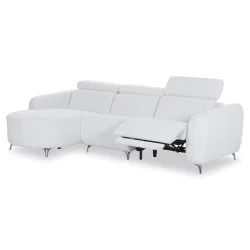 ΚΑΝΑΠΕΣ ΑΡΙΣΤΕΡΗ ΓΩΝΙΑ 3Θ ΜΕ RECLINE VALENTE HM3317.01L ΑΝΟΙΧΤΟ ΓΚΡΙ ΥΦΑΣΜΑ 275x160x104Yεκ