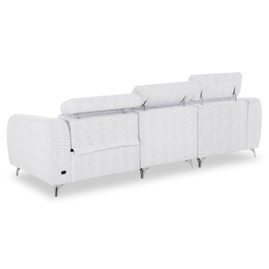 ΚΑΝΑΠΕΣ ΑΡΙΣΤΕΡΗ ΓΩΝΙΑ 3Θ ΜΕ RECLINE VALENTE HM3317.01L ΑΝΟΙΧΤΟ ΓΚΡΙ ΥΦΑΣΜΑ 275x160x104Yεκ